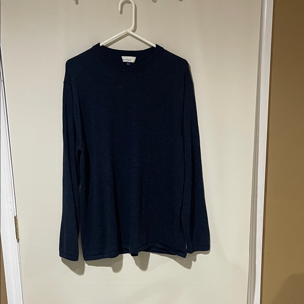 Artefact 100% Wool Classic Dark Blue Crewneck Sweater SZ XXL Like New Condition